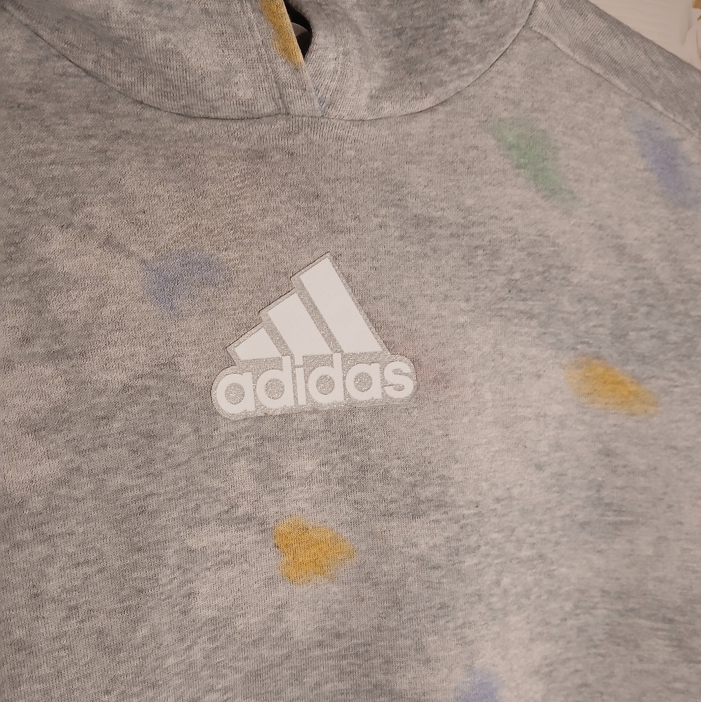 Adidas Gray and Yellow Short Sleeve Tee with Trefoil Logo